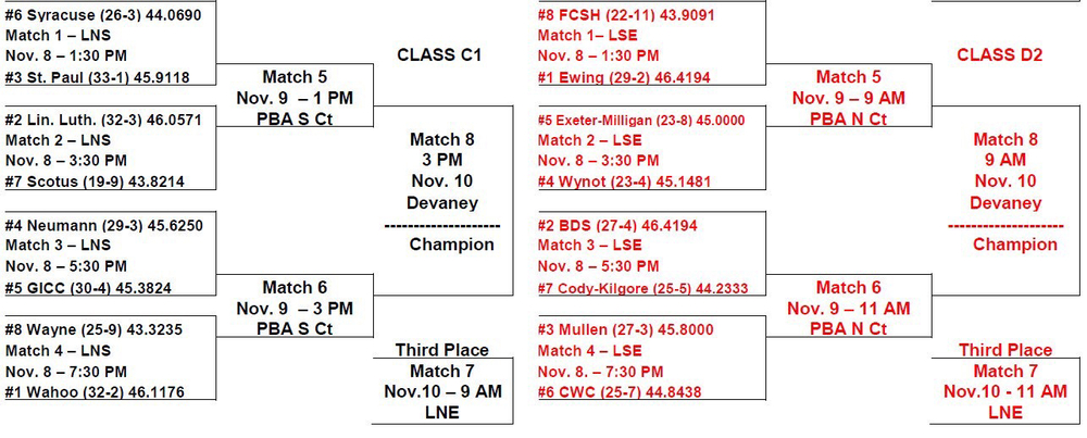 State Volleyball Tourney Bracket